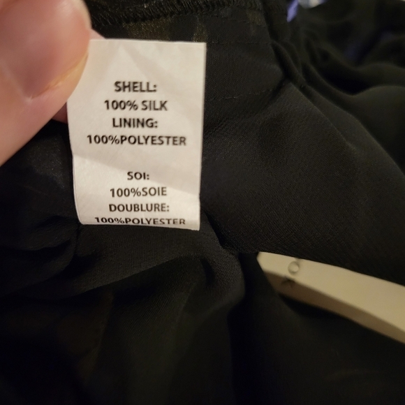 NWT Ramy Brook Black Cori Floral Print Cold Shoulder Silk Top - Picture 7 of 8